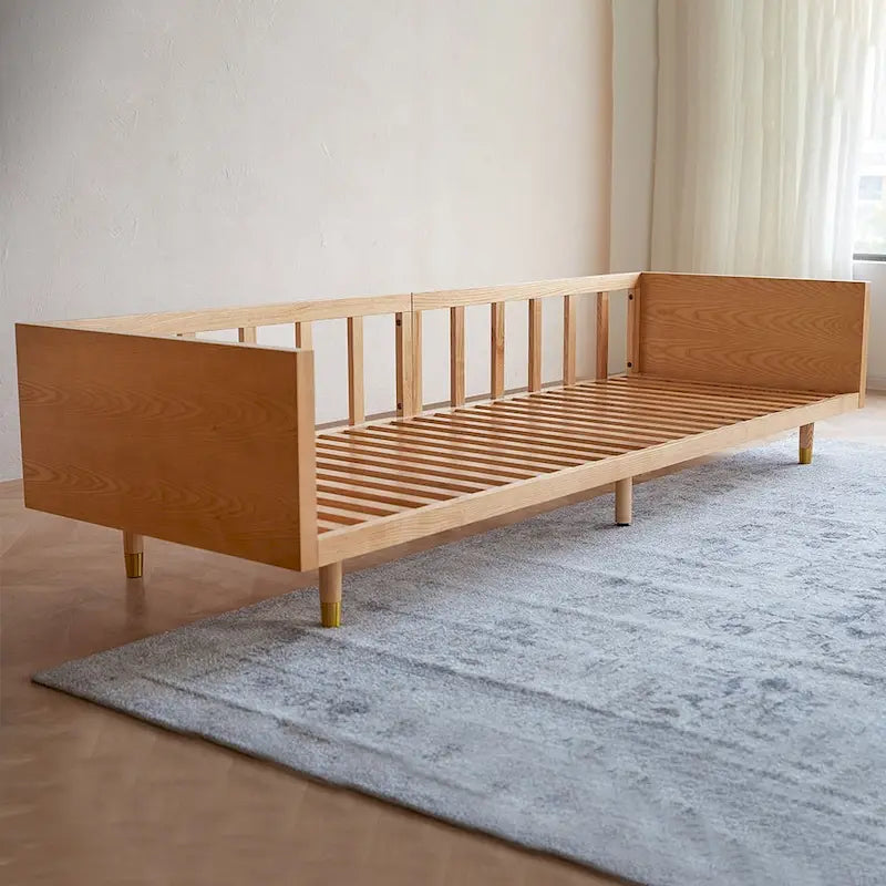 JASIWAY Canapé moderne 3 places en tissu rembourré coton lin, Beige