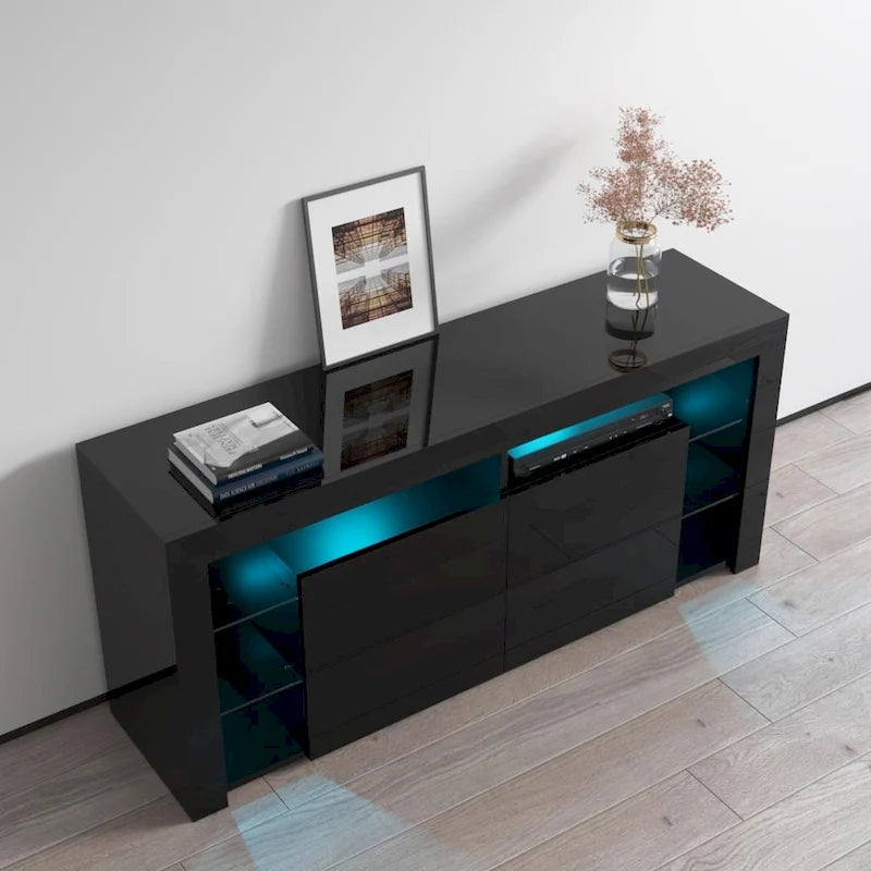 Meubles Minelli Meuble TV moderne de 61 pouces brillant