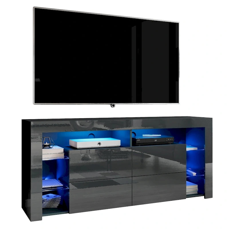 Meubles Minelli Meuble TV moderne de 61 pouces brillant