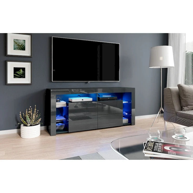 Meubles Minelli Meuble TV moderne de 61 pouces brillant