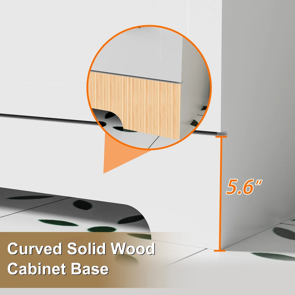 Meuble-lavabo de salle de bain Wavy Line 30/36/48 avec évier et robinet