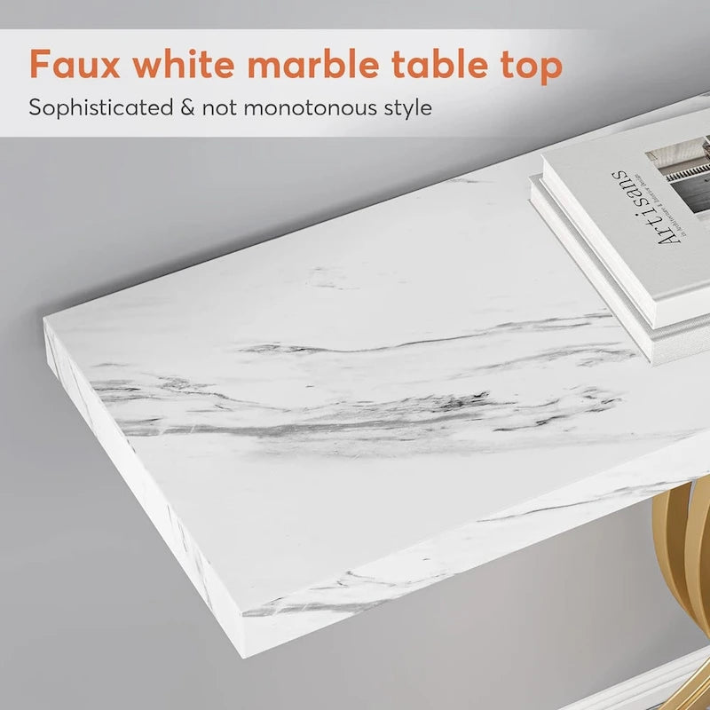 Console, Table d'entrée avec pieds géométriques, Table de canapé - 30P x 100L x 80H cm