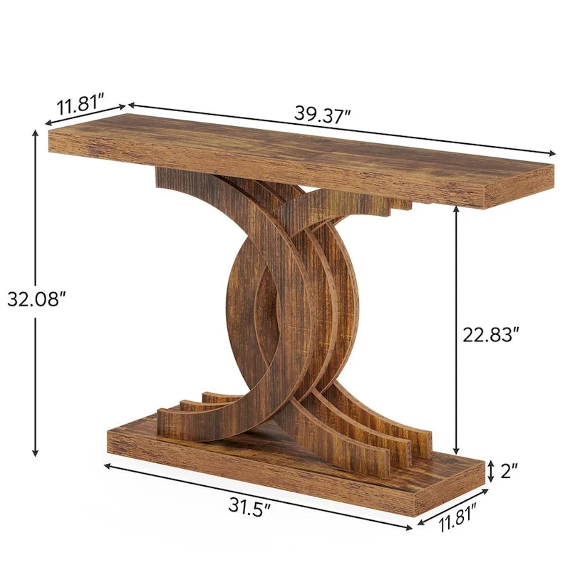 Console, Table d'entrée avec pieds géométriques, Table de canapé - 30P x 100L x 80H cm