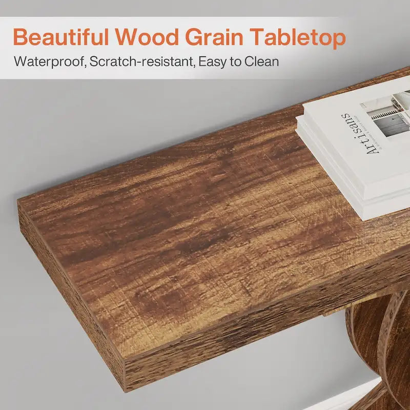 Console, Table d'entrée avec pieds géométriques, Table de canapé - 30P x 100L x 80H cm