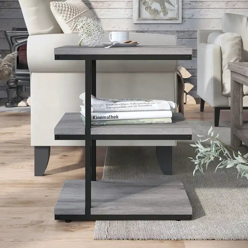 Table d'appoint à 2 étagères en bois Jolle Contemporary de 19 pouces par Furniture of America