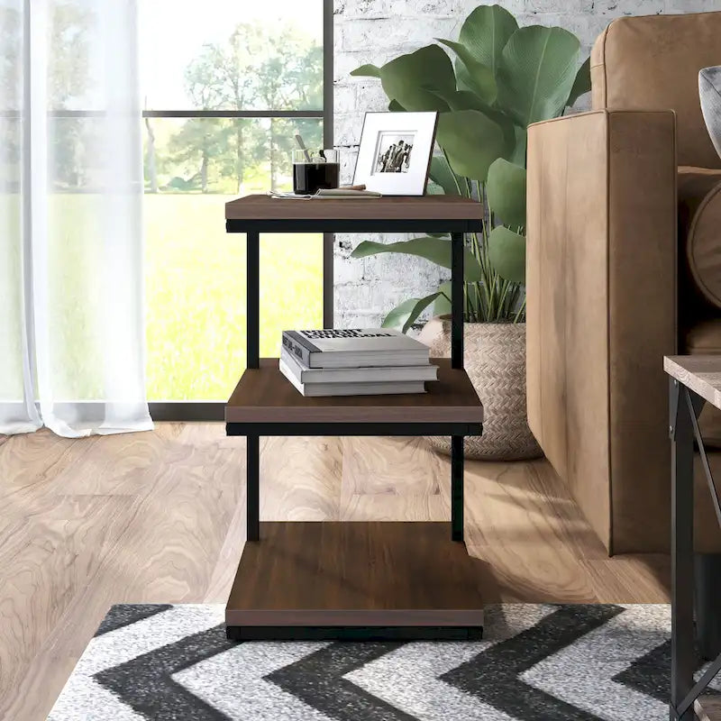 Table d'appoint à 2 étagères en bois Jolle Contemporary de 19 pouces par Furniture of America