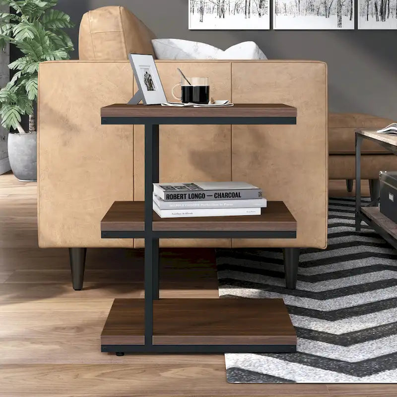 Table d'appoint à 2 étagères en bois Jolle Contemporary de 19 pouces par Furniture of America