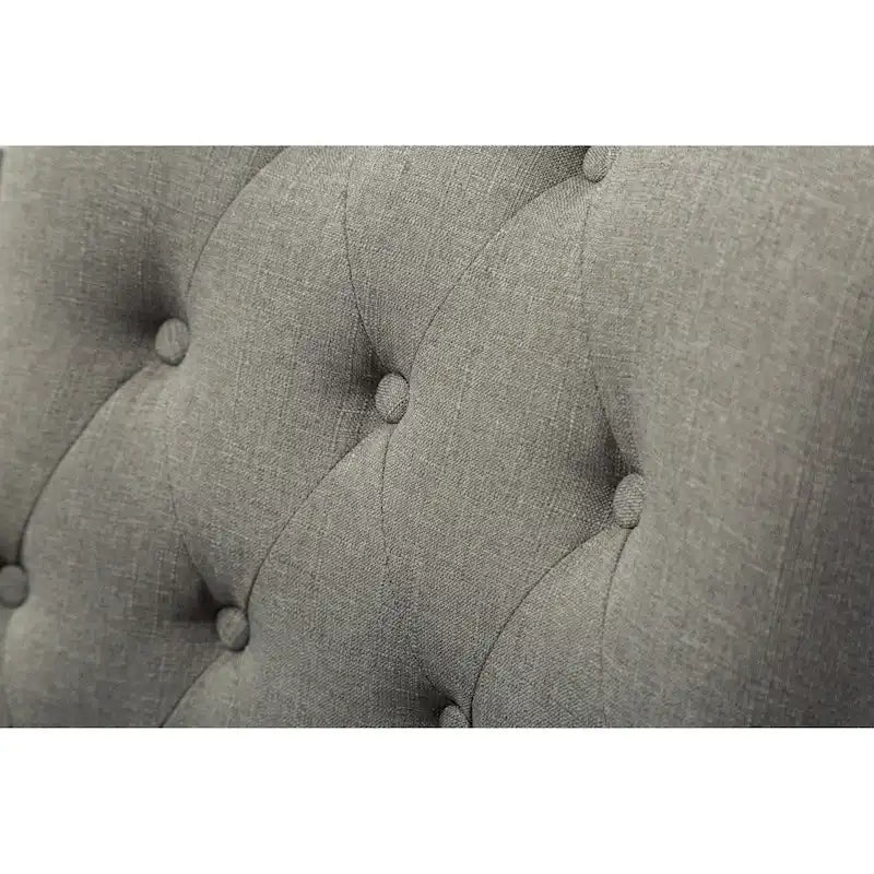 Chaises d'hôtesse Roundhill Furniture à oreilles, capitonnées, en bois massif avec clous décoratifs argentés (Lot de 2)