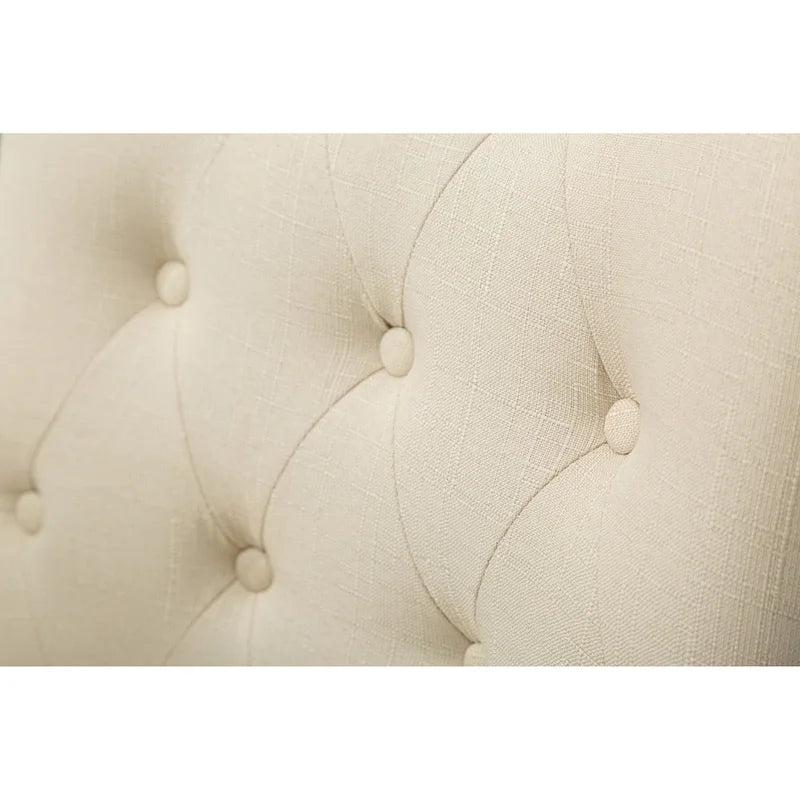 Chaises d'hôtesse Roundhill Furniture à oreilles, capitonnées, en bois massif avec clous décoratifs argentés (Lot de 2)