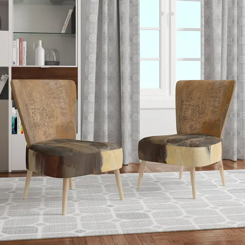Designart Fauteuil d'appoint moderne de style campagnard Into The Wild Gold Buffalo rembourré - Fauteuil avec accoudoirs