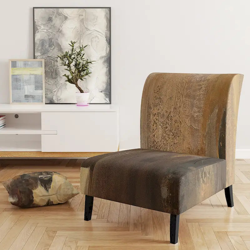 Designart Fauteuil d'appoint moderne de style campagnard Into The Wild Gold Buffalo rembourré - Fauteuil avec accoudoirs