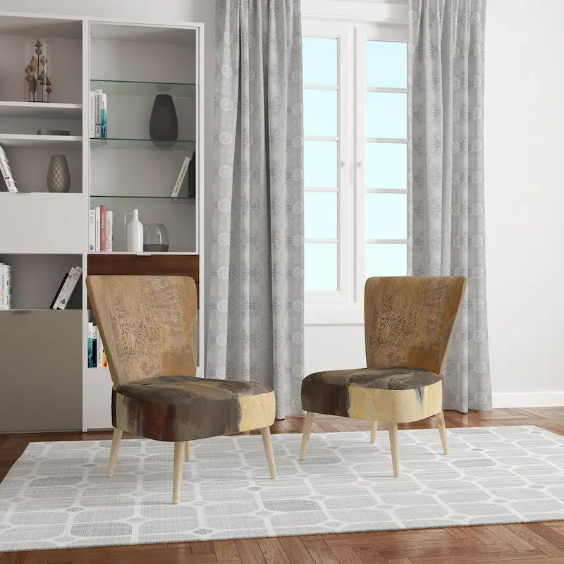 Designart Fauteuil d'appoint moderne de style campagnard Into The Wild Gold Buffalo rembourré - Fauteuil avec accoudoirs