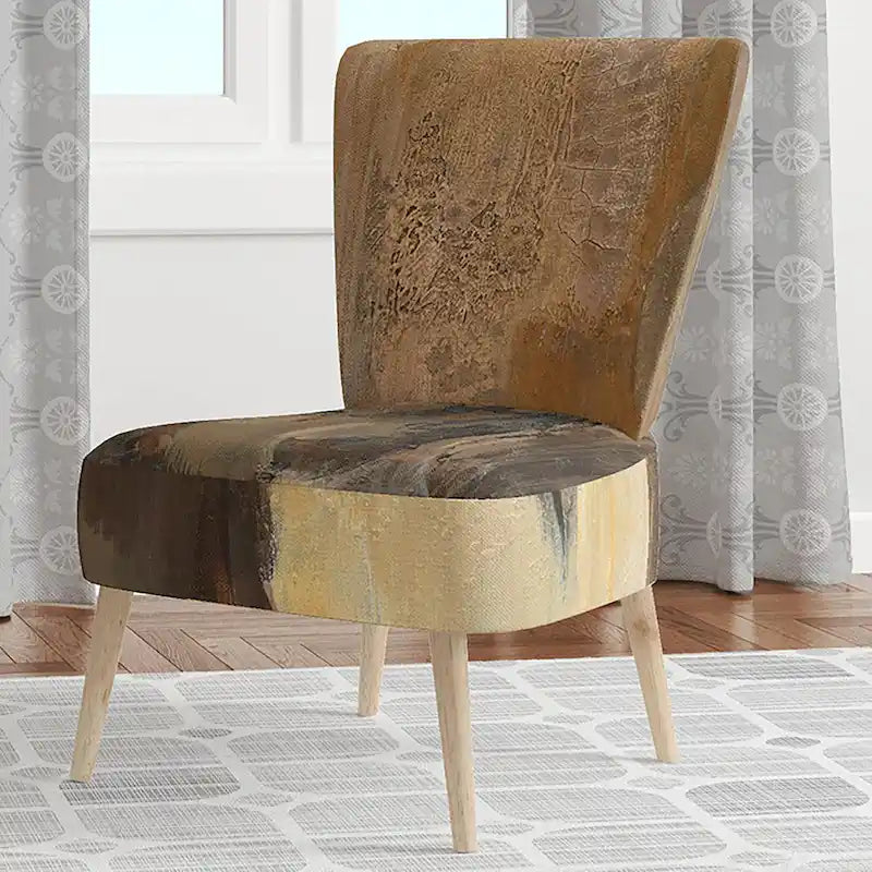Designart Fauteuil d'appoint moderne de style campagnard Into The Wild Gold Buffalo rembourré - Fauteuil avec accoudoirs