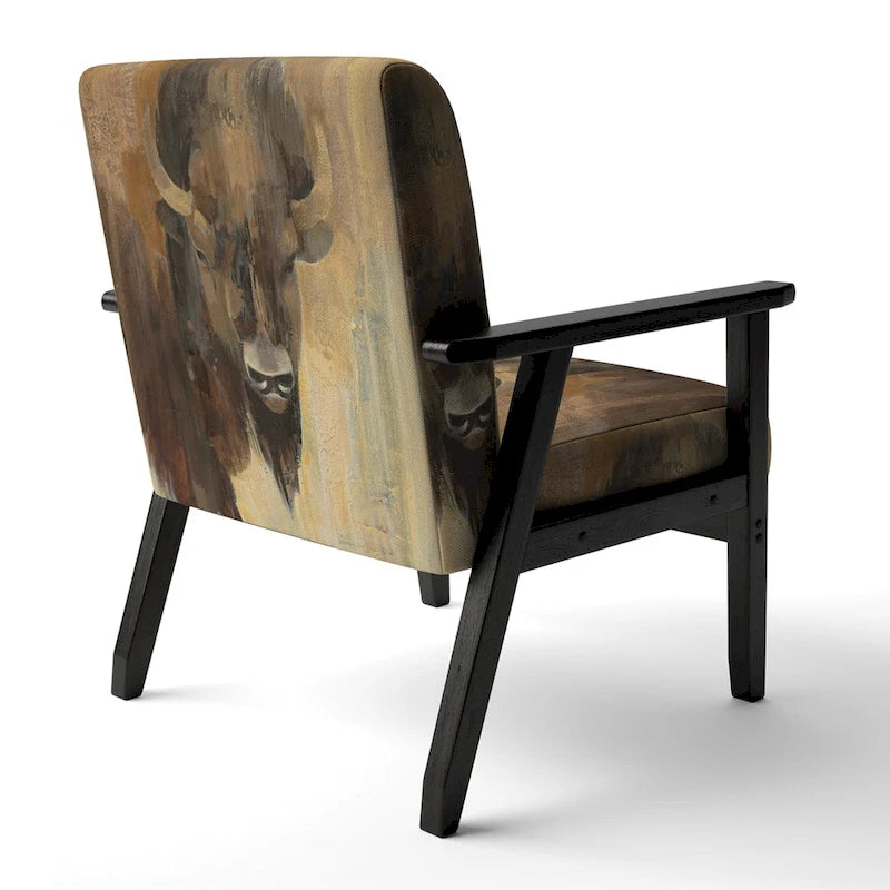 Designart Fauteuil d'appoint moderne de style campagnard Into The Wild Gold Buffalo rembourré - Fauteuil avec accoudoirs
