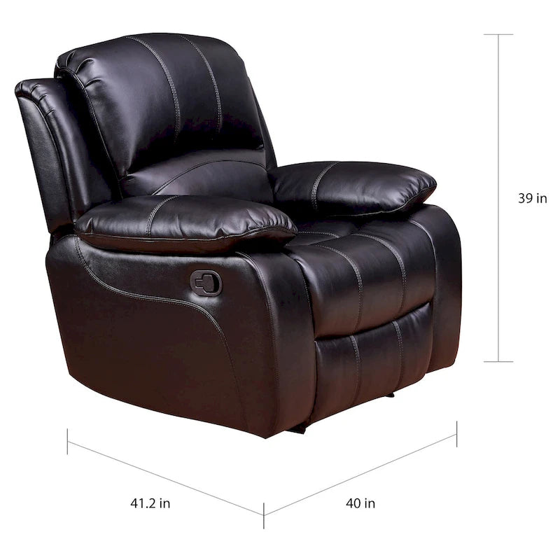 Fauteuil inclinable planeur en cuir reconstitué Vanity Art pour salon