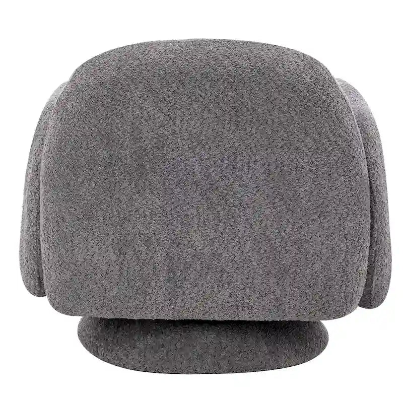 Fauteuil d'appoint pivotant rond en tissu bouclé avec accoudoir, lot de 1