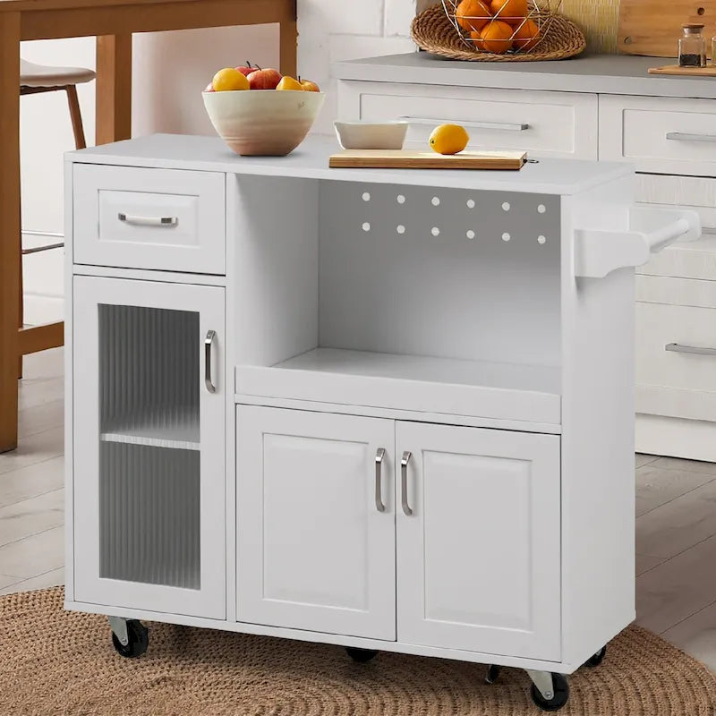 Desserte de cuisine multifonctionnelle avec porte-serviettes, grand espace de rangement