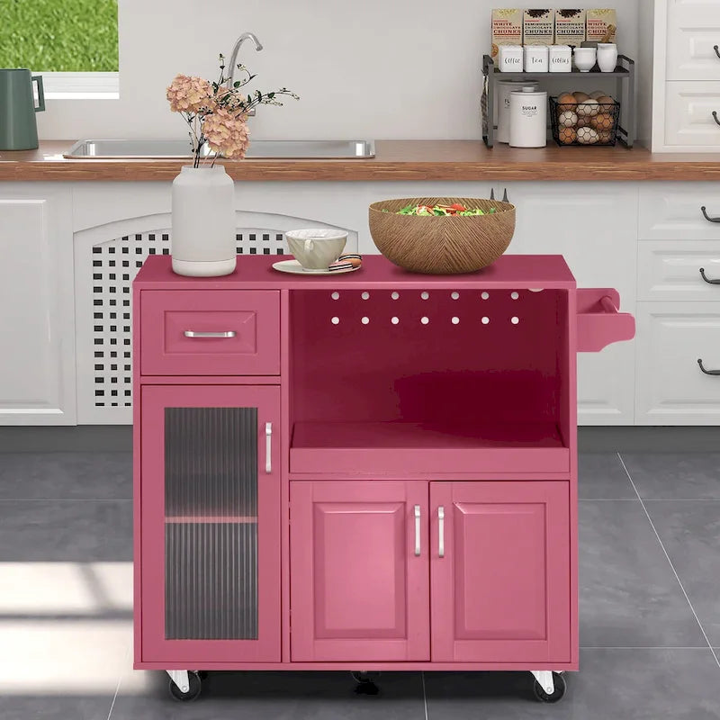 Desserte de cuisine multifonctionnelle avec porte-serviettes, grand espace de rangement