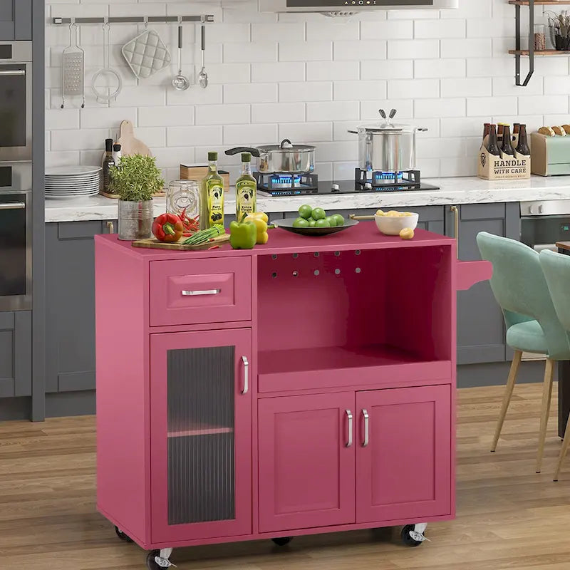 Desserte de cuisine multifonctionnelle avec porte-serviettes, grand espace de rangement
