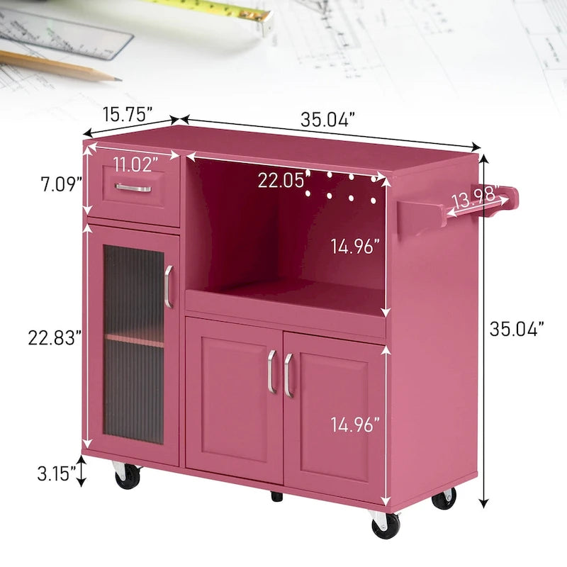 Desserte de cuisine multifonctionnelle avec porte-serviettes, grand espace de rangement
