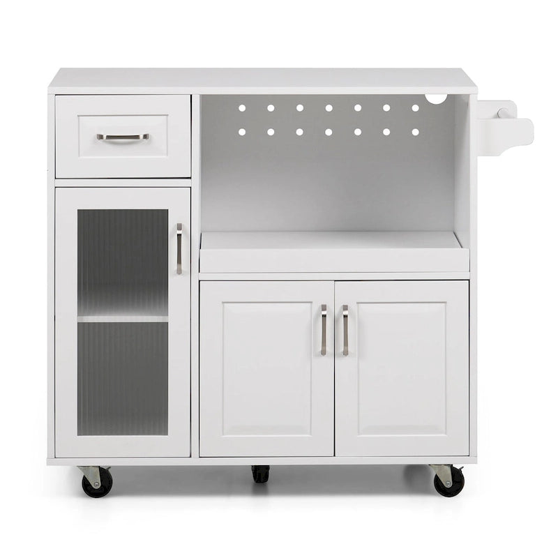 Desserte de cuisine multifonctionnelle avec porte-serviettes, grand espace de rangement