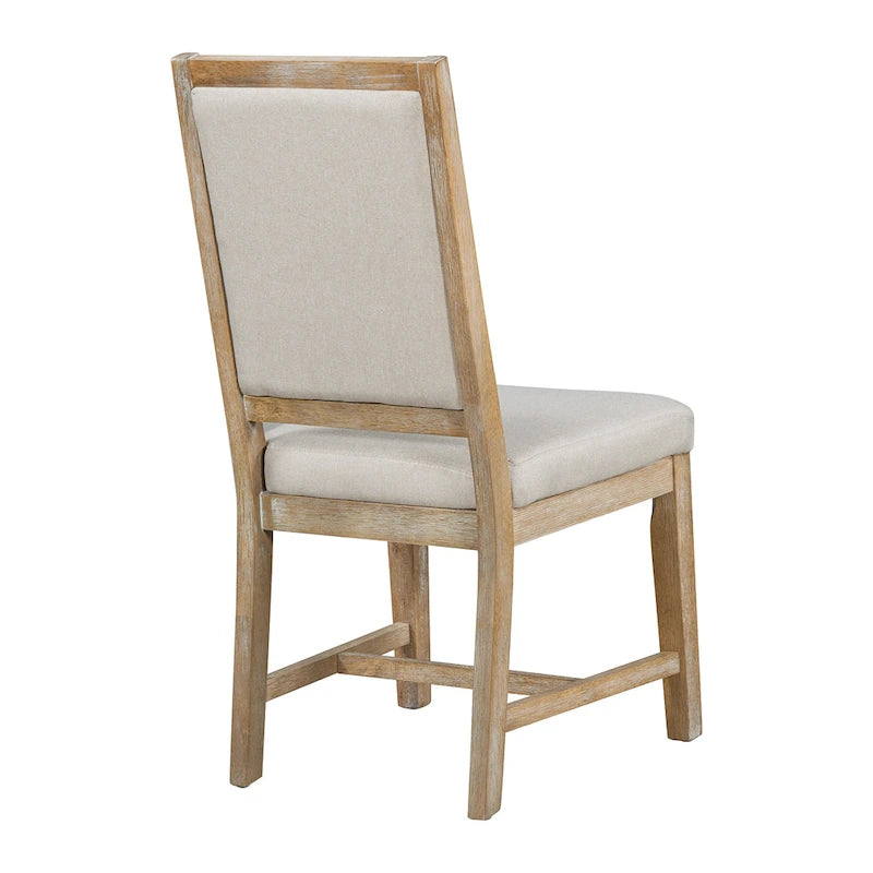 Ensemble de salle à manger 5 pièces avec table ronde extensible et 4 chaises rembourrées Style Ferme