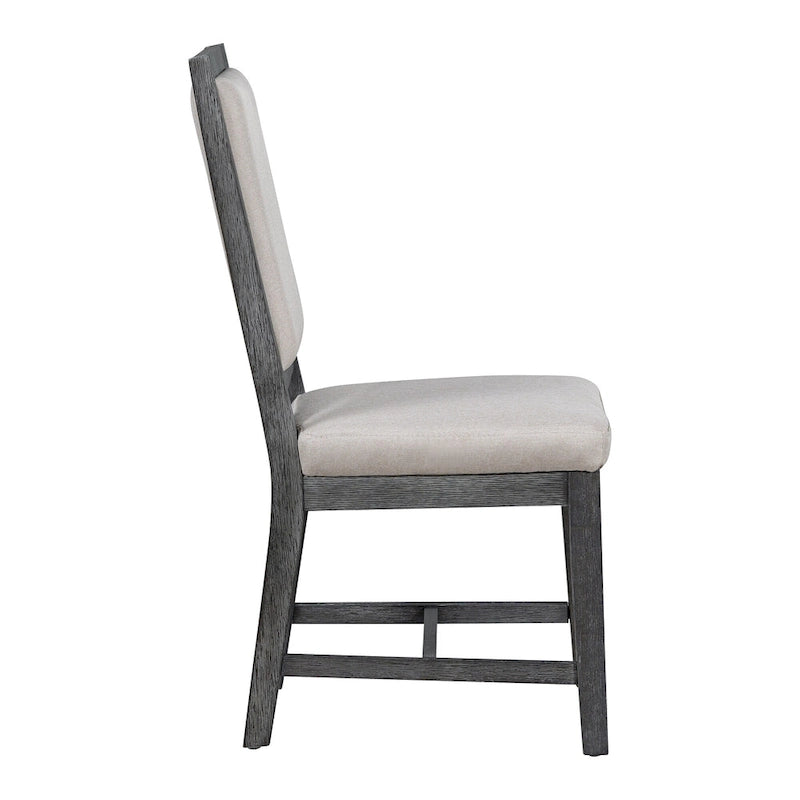 Ensemble de salle à manger 5 pièces avec table ronde extensible et 4 chaises rembourrées Style Ferme