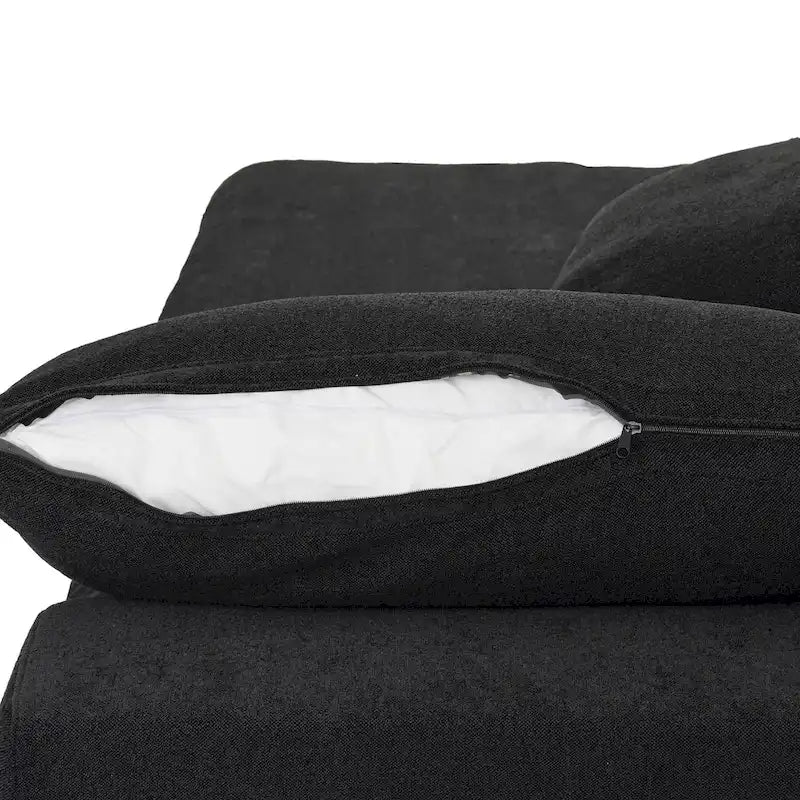 160,6 Canapé d'angle moderne en linCanapé modulaire 4 places avec pouf de rangement pour salon.