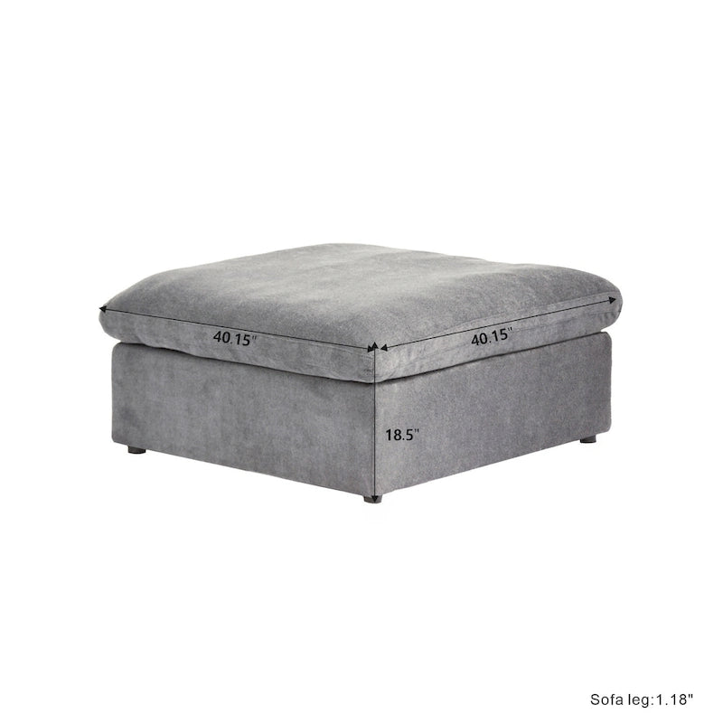 160,6 Canapé d'angle moderne en linCanapé modulaire 4 places avec pouf de rangement pour salon.
