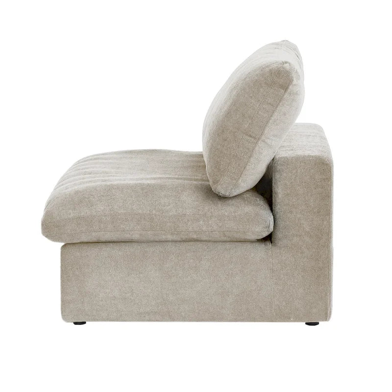 160,6 Canapé d'angle moderne en linCanapé modulaire 4 places avec pouf de rangement pour salon.