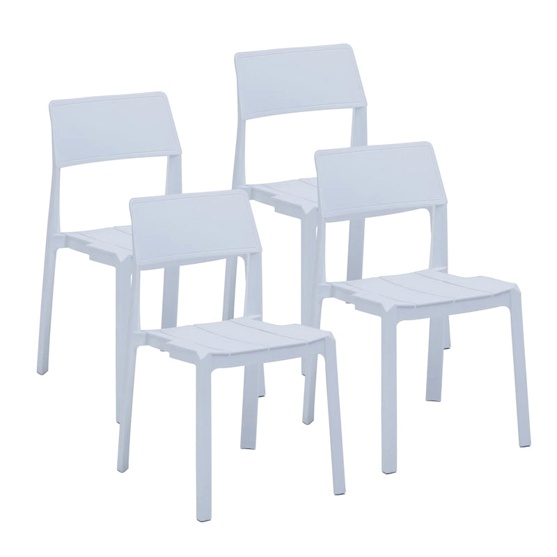 Lot de 4 chaises de salle à manger empilables Porthos Home Brock en plastique