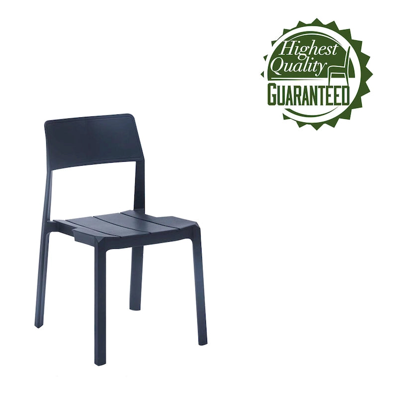 Lot de 4 chaises de salle à manger empilables Porthos Home Brock en plastique