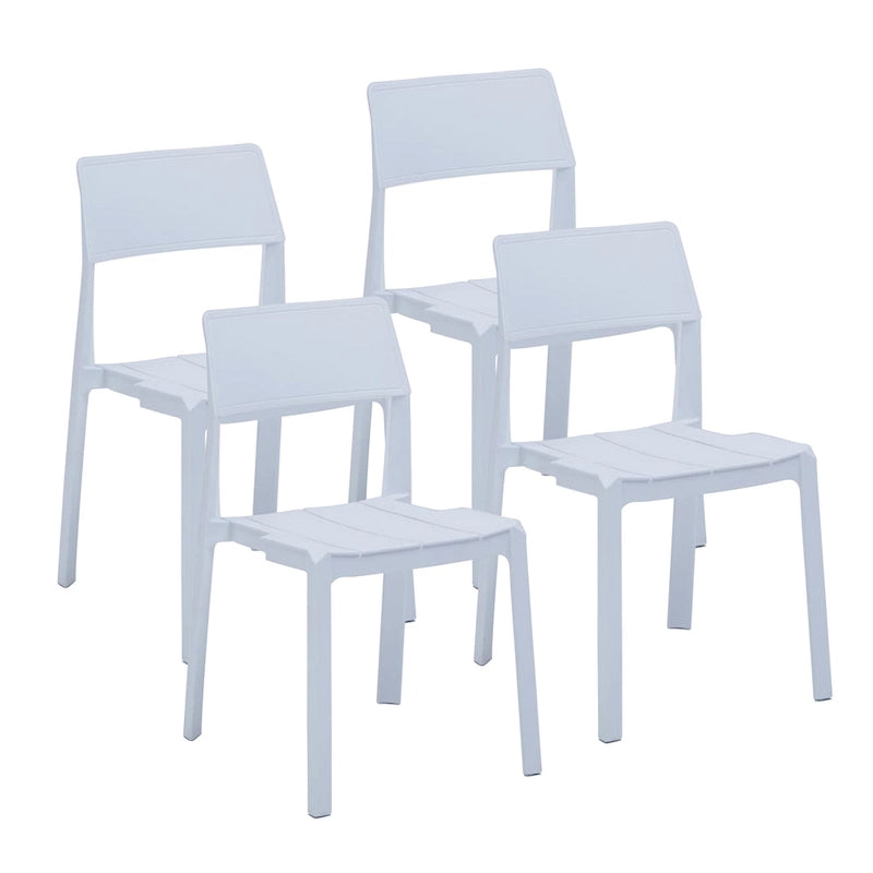 Lot de 4 chaises de salle à manger empilables Porthos Home Brock en plastique