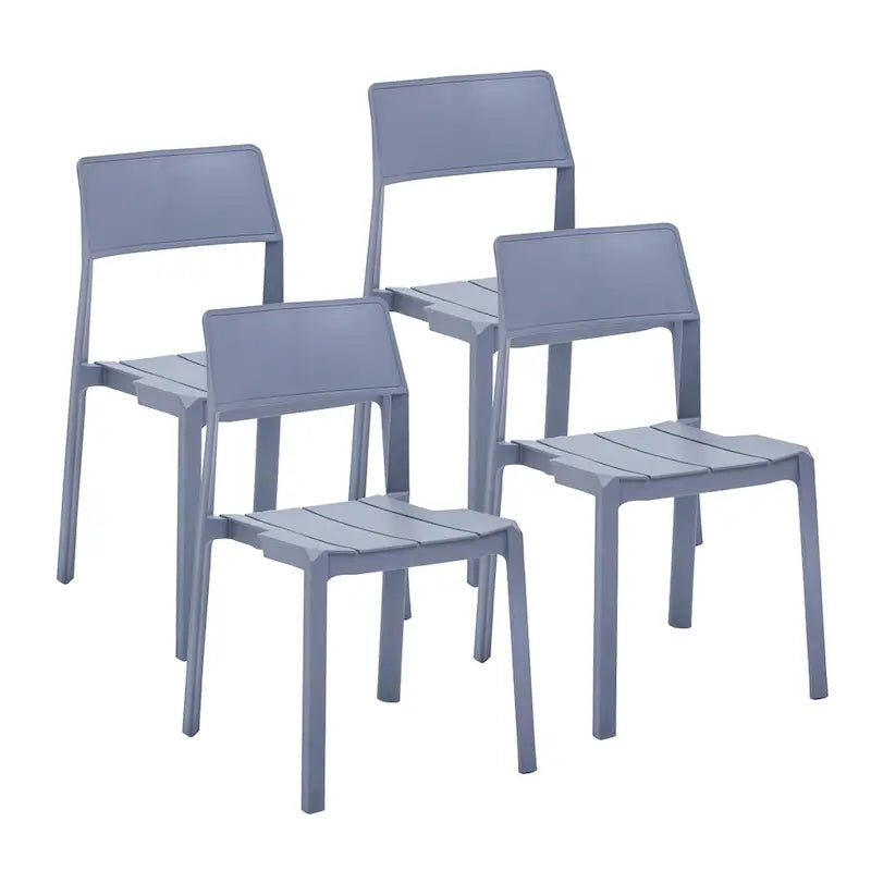 Lot de 4 chaises de salle à manger empilables Porthos Home Brock en plastique