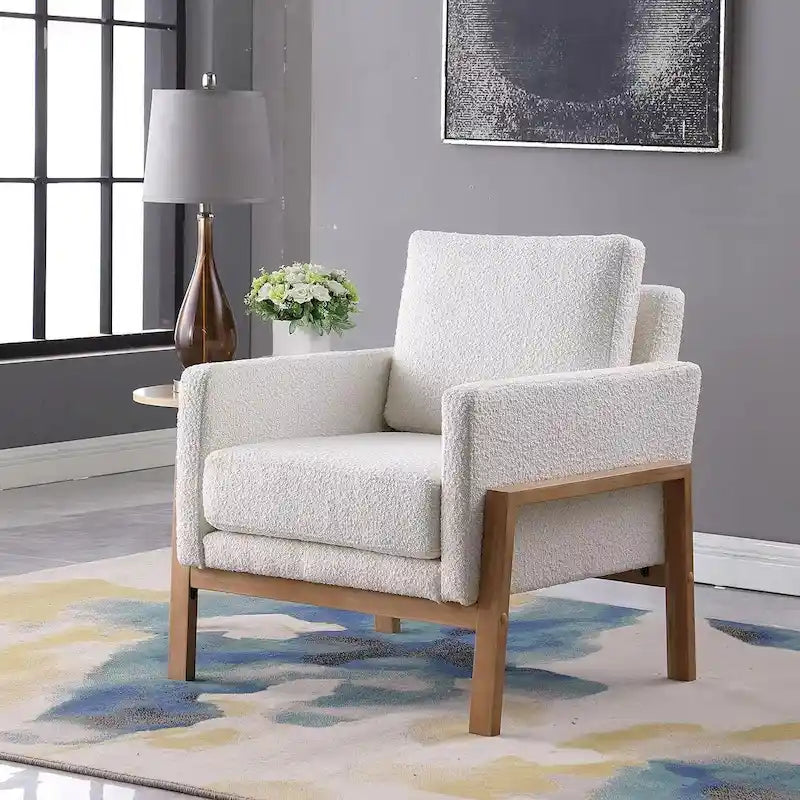 Fauteuil d'appoint moderne à cadre en bois