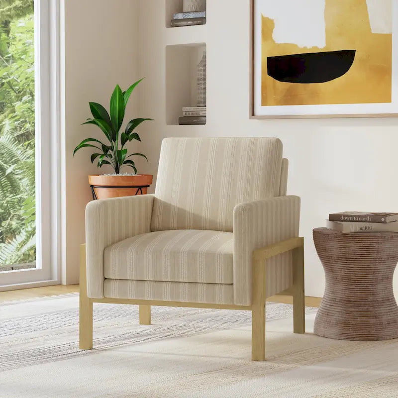 Fauteuil d'appoint moderne à cadre en bois