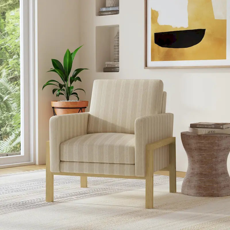 Fauteuil d'appoint moderne à cadre en bois