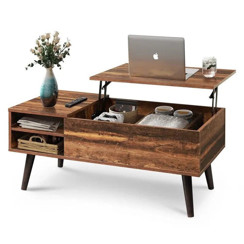 Table basse relevable avec rangement pour salon - 39,37P x 19,69L x 16,93H