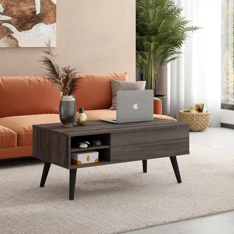 Table basse relevable avec rangement pour salon - 39,37P x 19,69L x 16,93H