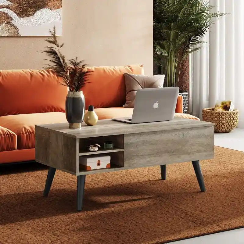 Table basse relevable avec rangement pour salon - 39,37P x 19,69L x 16,93H