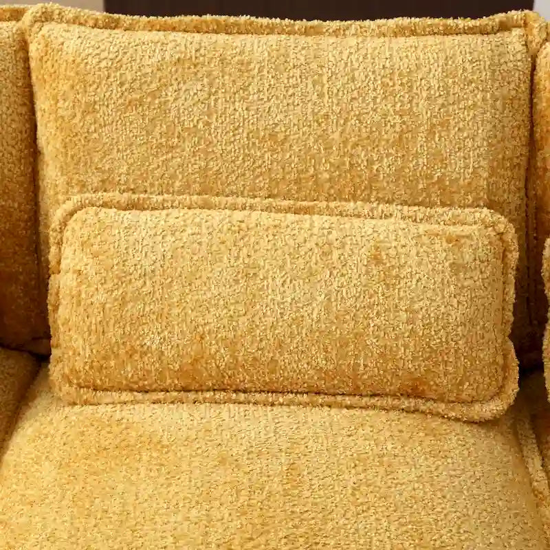 Canapé d'angle en tissu chenille grand format Ouyessir avec coussins
