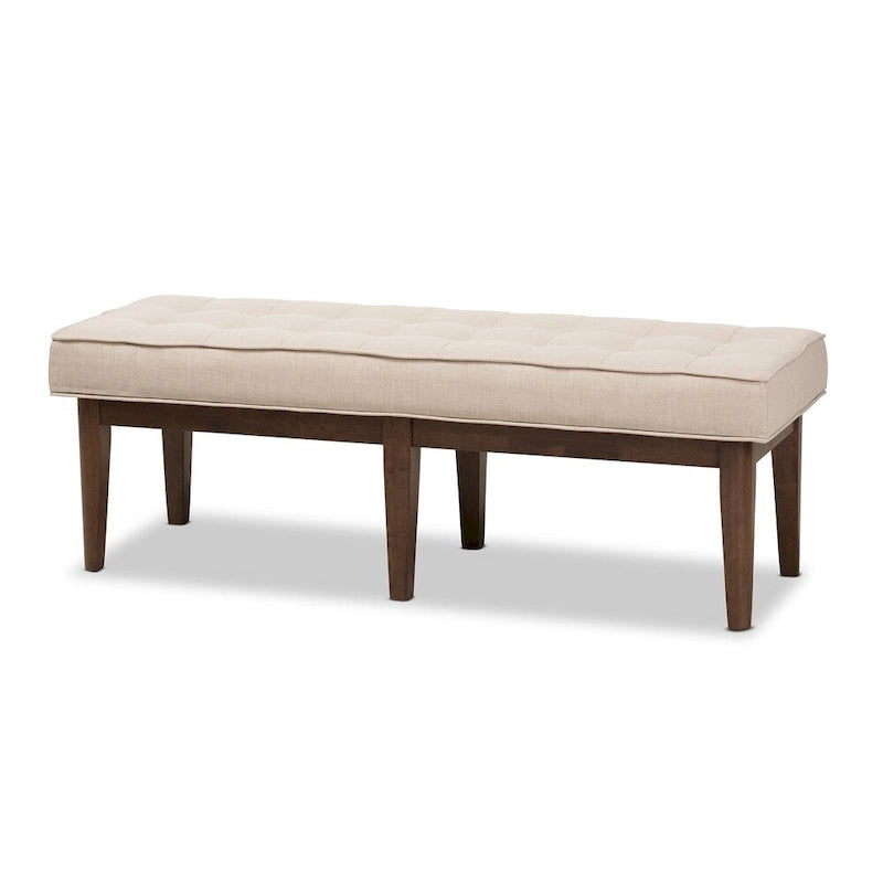 Banquette capitonnée en tissu Mid-Century de Baxton Studio