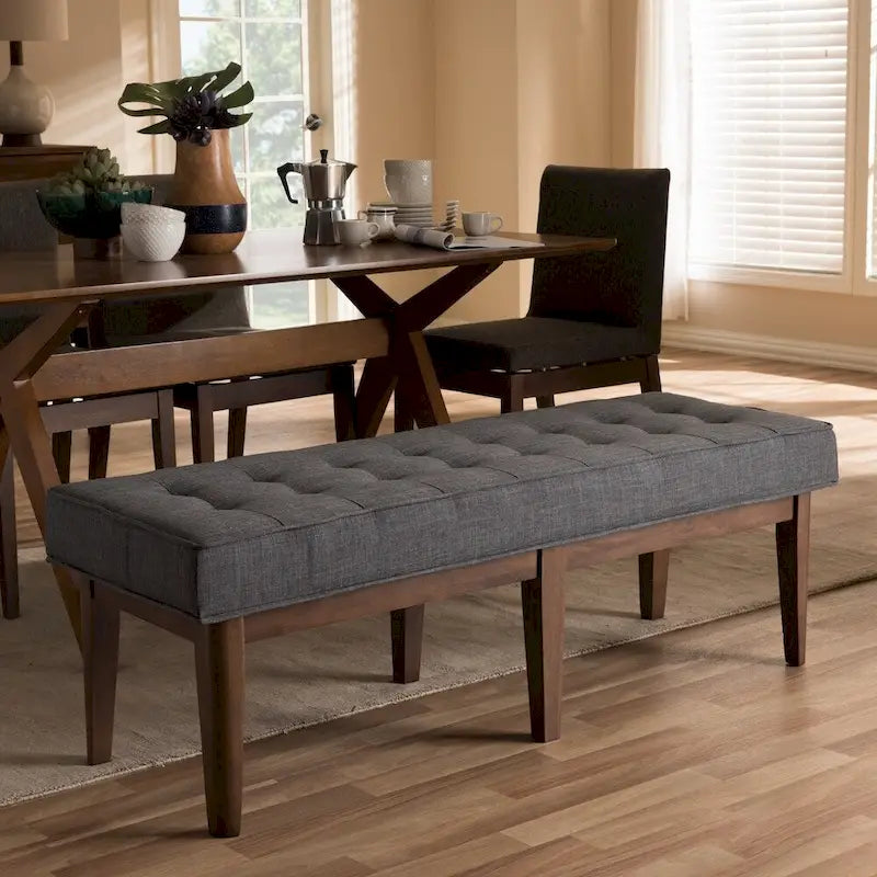 Banquette capitonnée en tissu Mid-Century de Baxton Studio