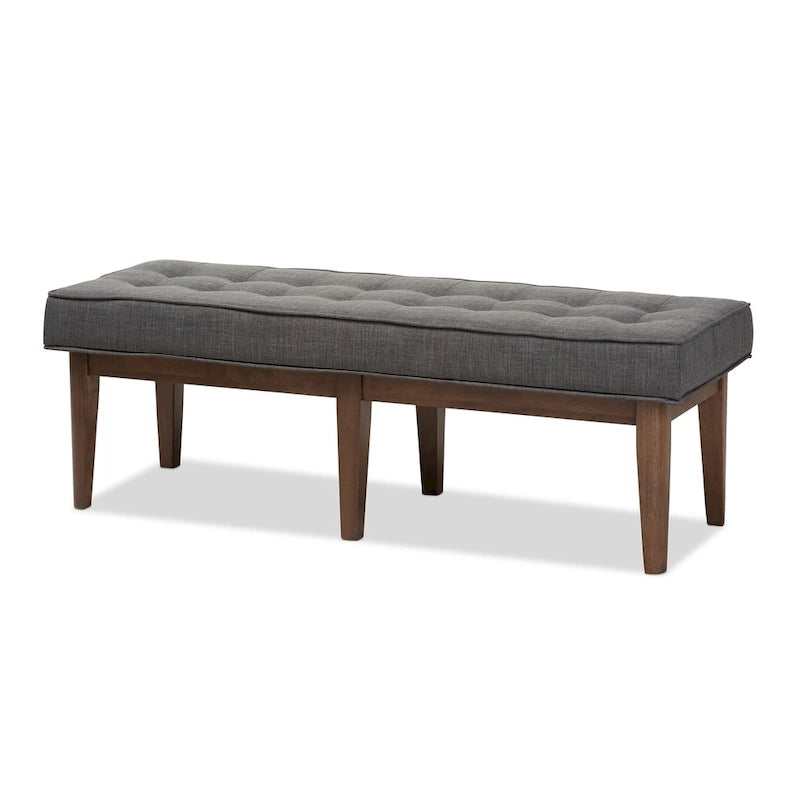Banquette capitonnée en tissu Mid-Century de Baxton Studio