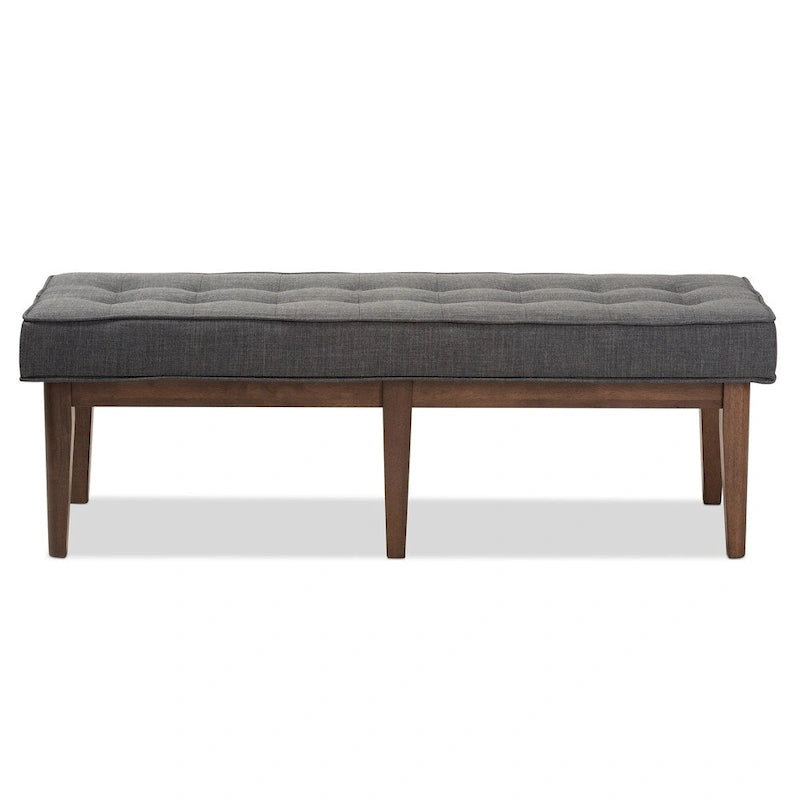 Banquette capitonnée en tissu Mid-Century de Baxton Studio