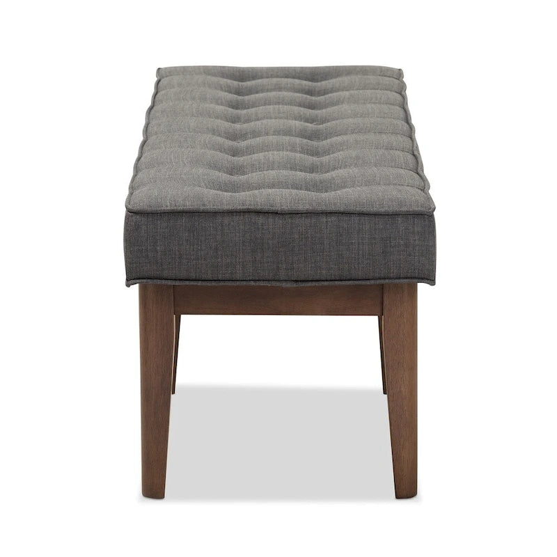 Banquette capitonnée en tissu Mid-Century de Baxton Studio