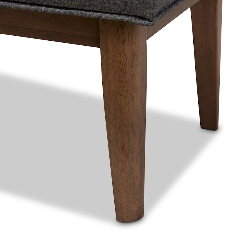 Banquette capitonnée en tissu Mid-Century de Baxton Studio