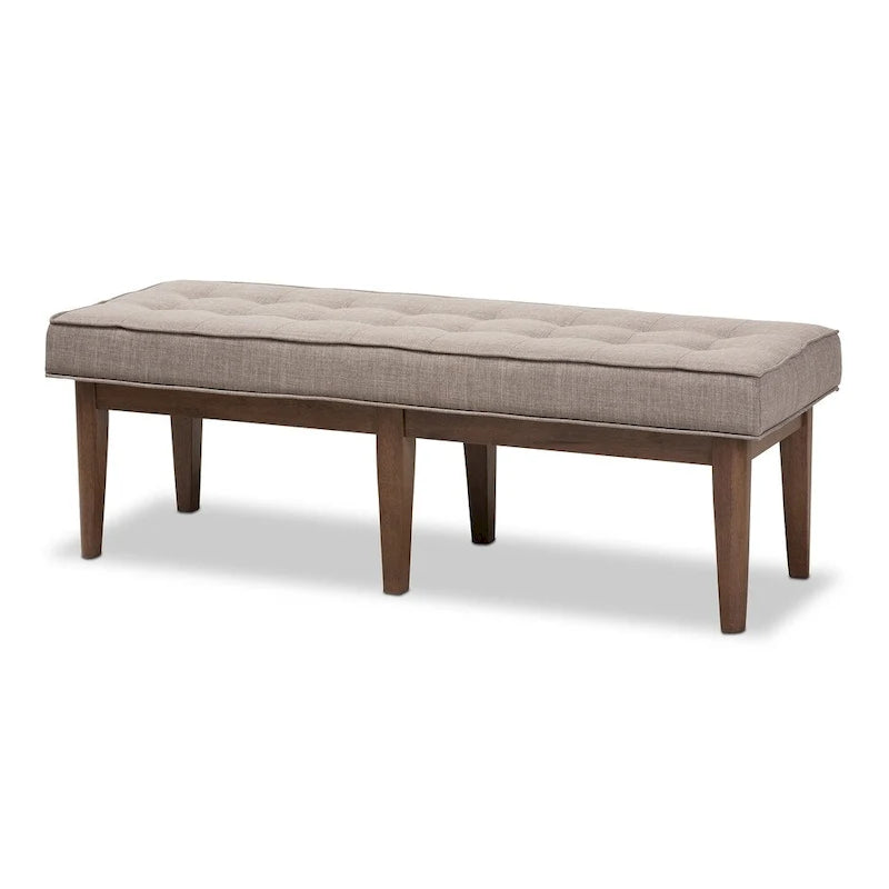 Banquette capitonnée en tissu Mid-Century de Baxton Studio