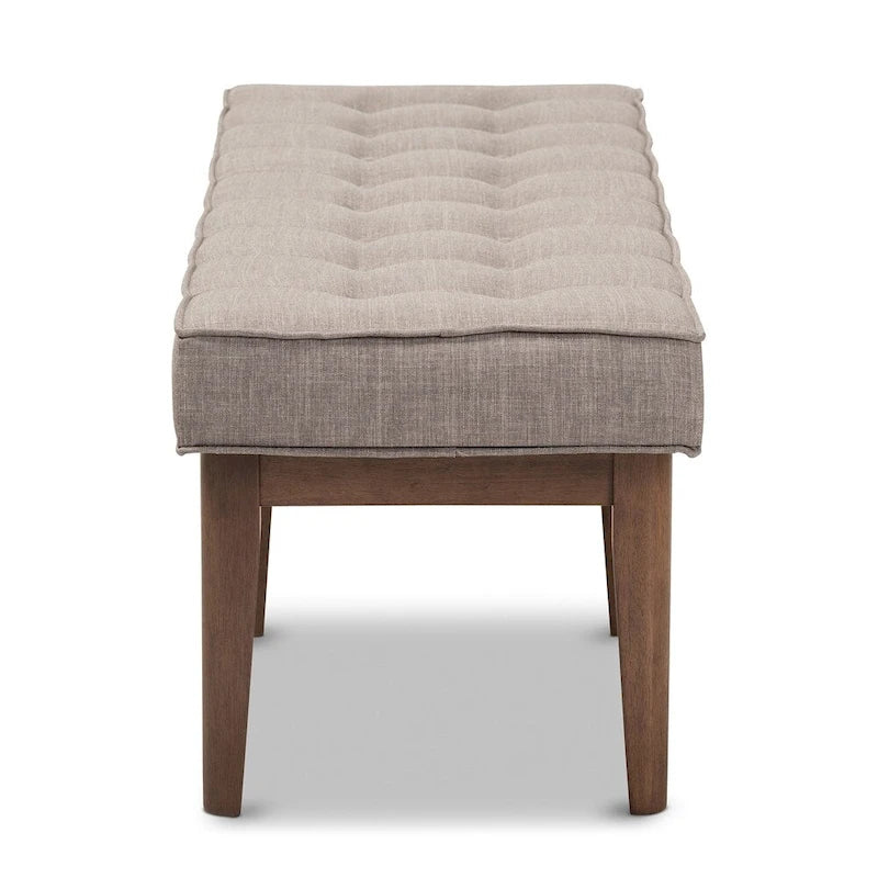 Banquette capitonnée en tissu Mid-Century de Baxton Studio