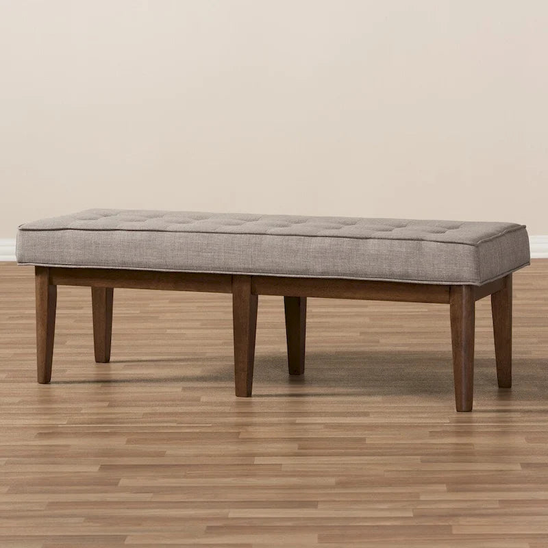 Banquette capitonnée en tissu Mid-Century de Baxton Studio